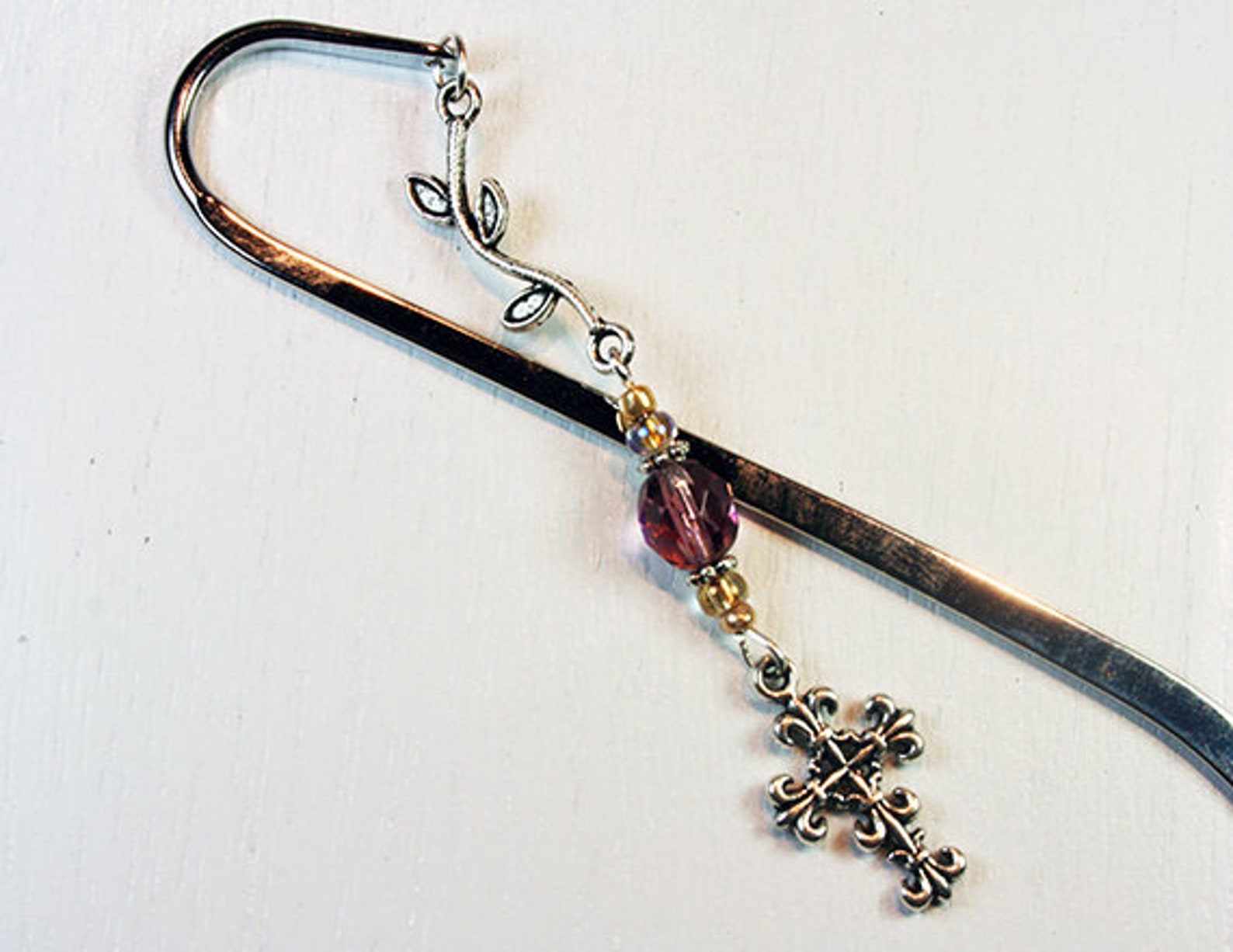 Cross Bookmark Beaded Bookmark Religious Bookmark Etsy