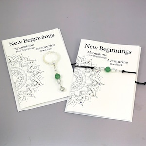 Gemstone Wish Bracelet -New Beginnings - Gemstone gift -New beginning -Gemstone keyring - new job - new school - graduation - new home