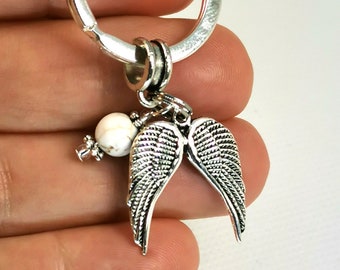Angel’s Wings Keychain | Charm Keychain Genuine Stone | Guardian Angel Key Ring | Protection Keyring | Protection angel  Key Chain - Key152