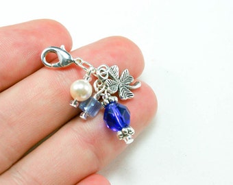 Something Blue Good Luck Bouquet charm | Four Leaf Clover Charm | Good Luck Bouquet charm | Wedding wishes charm | Best wishes charm SCC369