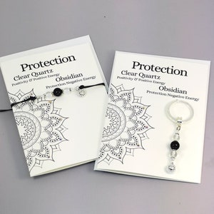 Protection Gemstone gift Protection Gemstone Protected keyring Caring support Gemstone healing journey Gemstone Bracelet gift image 1