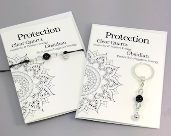 Protection - Gemstone gift Protection -Gemstone Protected keyring - Caring support - Gemstone healing journey - Gemstone Bracelet gift