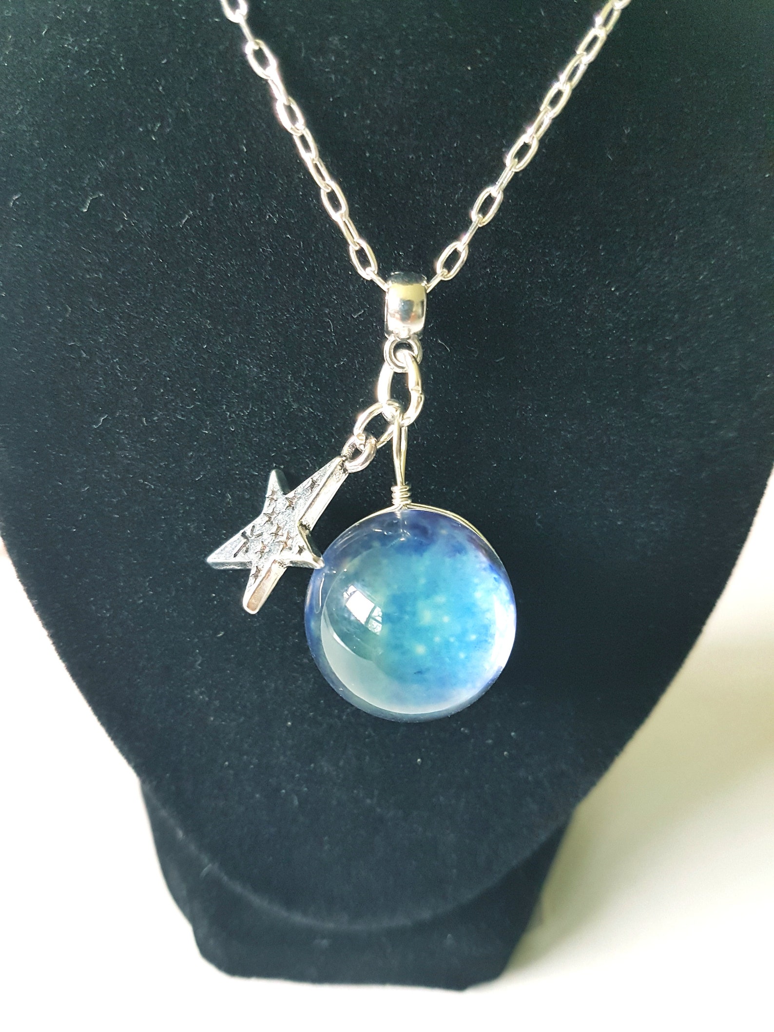 Wish Necklace Make a Wish Star Necklace Galaxy Star Necklace Wishes