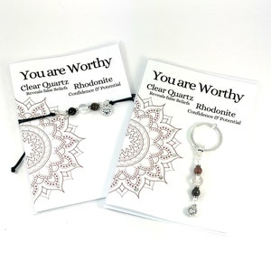 vous en valez la peine | Bracelet de rappel quotidien | Rappel quotidien Porte-clés | Simple - Bracelet minimaliste | Bracelet de souhaits | Bracelet de pierres précieuses |