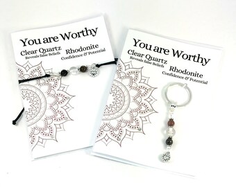 You Are Worthy | Daily Reminder Bracelet | Daily reminder Key chain |Simple - Minimalist Bracelet | Wish Bracelet | Gemstone Bracelet |