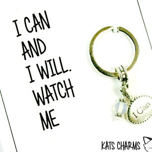 Clé de carte d'intention positive - je peux et je me regarderai - Rappels quotidiens - Mantra - I Can keyring