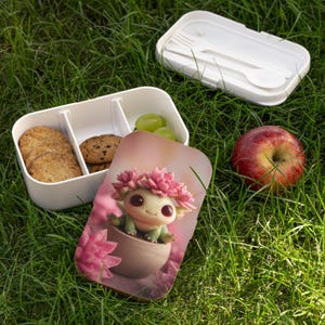Jolie boîte à lunch axolotl bento, cadeau de rentrée pour fille, récipient à nourriture pour enfants, motif animalier, organiseur de midi, fournitures scolaires