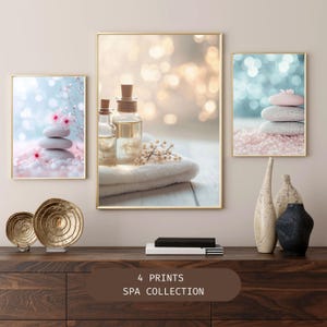 Spa Wall Art Set - 4 Printable Relaxation & Wellness Prints