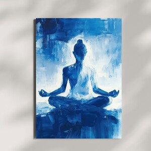 Stampa artistica di meditazione, poster di yoga zen, decorazione di consapevolezza spirituale, arte murale di Buddha sereno, regalo per la casa rilassante