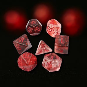 Crystal Style DnD Dice Set: 7-Piece Polyhedral RPG Dice