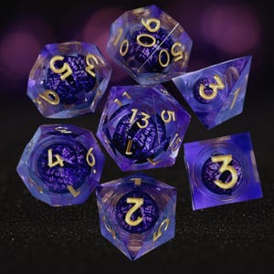 Fließende Augenwürfel mit Flüssigem Kern | RPG Tabletop Gaming Würfel für Dungeons & Dragons, Pathfinder, COC, Party Zubehör