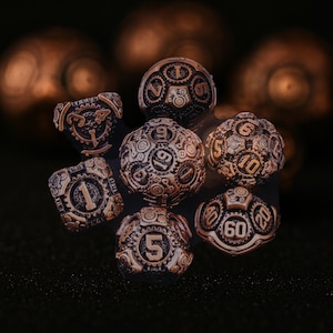 Metal DnD Dice Set | Full Polyhedral Dice for Dungeons and Dragons | RPG D&D Dice Set | Heavy Gaming Dice Gift for Players
