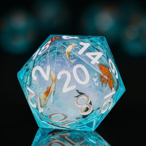 Liquid Core DnD Dice Set: Handmade Carp-Inspired Polyhedral Dice