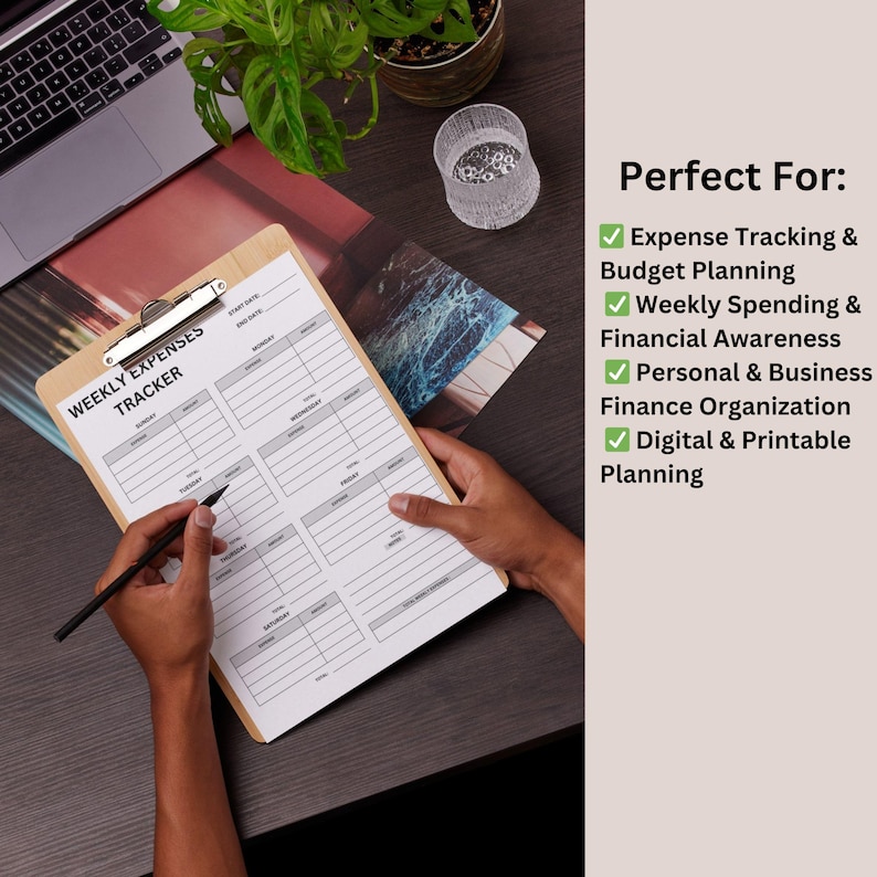 Printable Weekly Expense Tracker | Budget & Savings Planner | Business ...