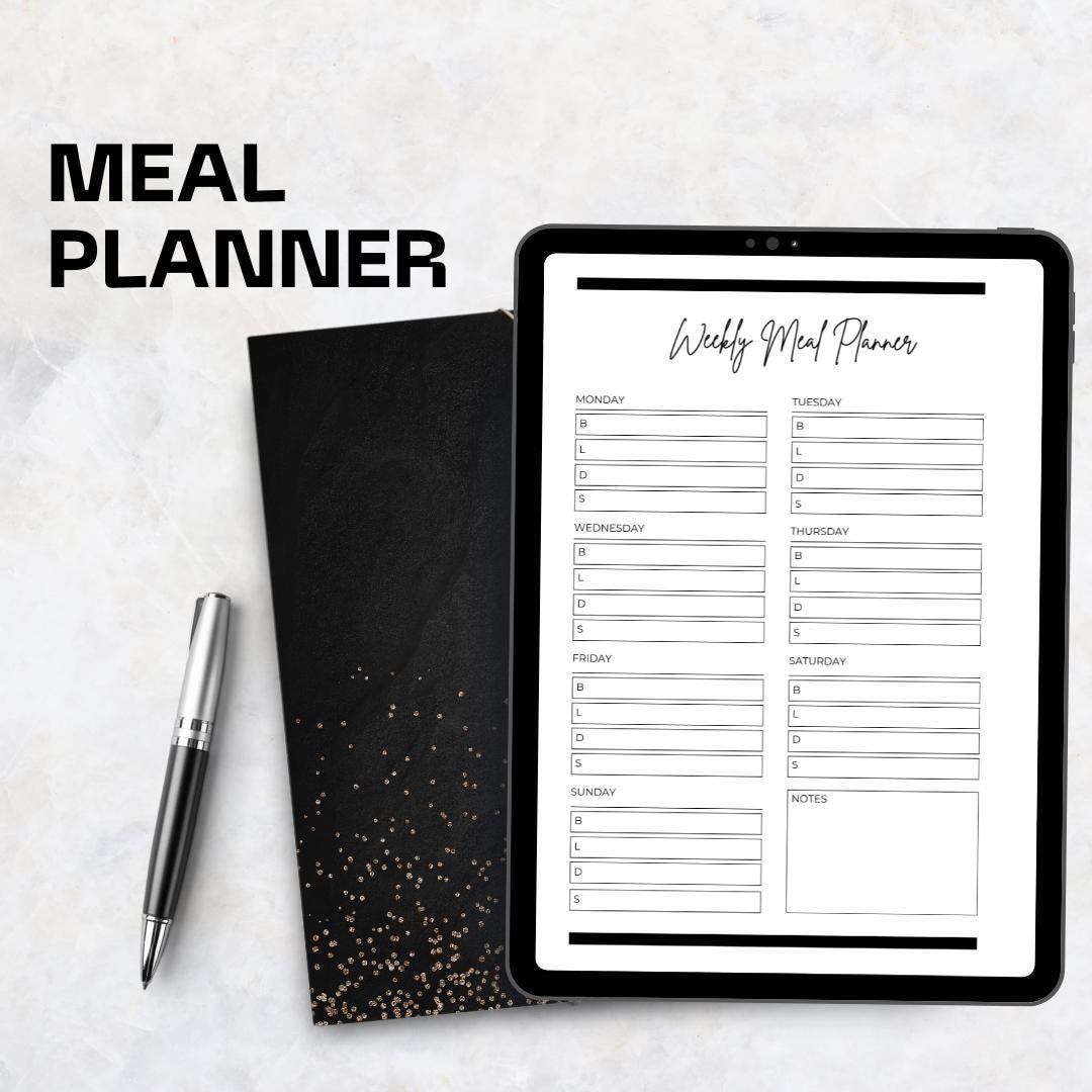 Weekly Meal Planner Printable | Minimalist Food Journal | Digital ...