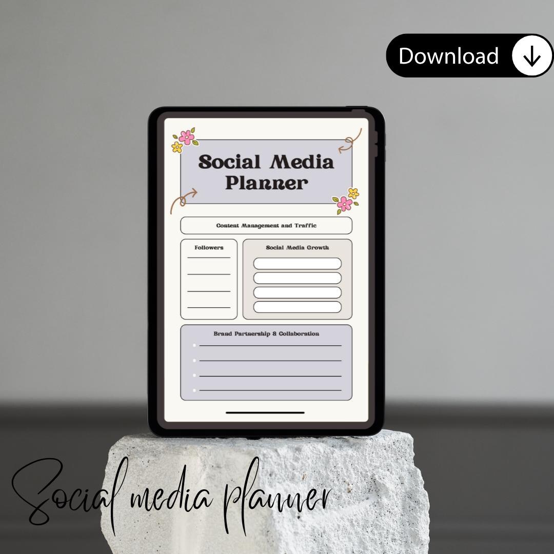 Social Media Planner Printable | Influencer Growth Tracker | Brand ...