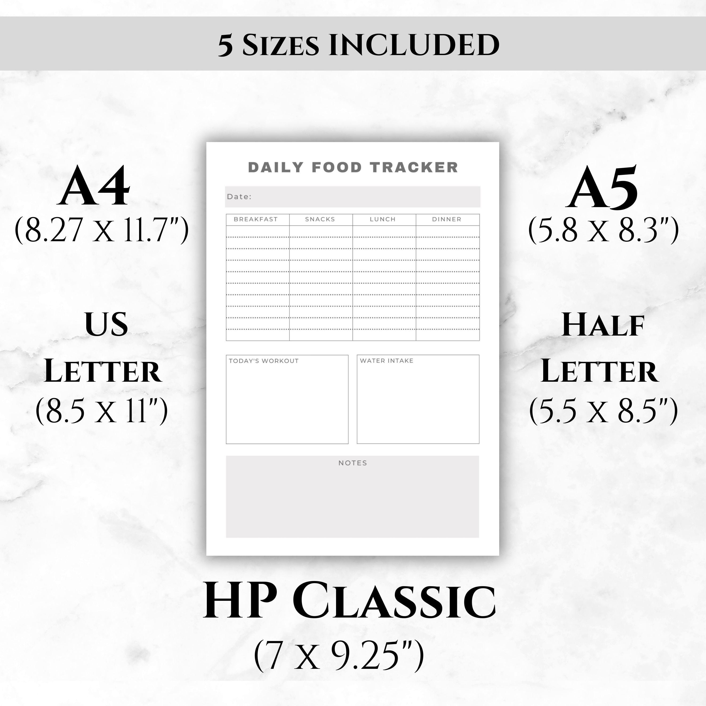Daily Food Tracker Printable | Meal Planner & Nutrition Journal | Food ...