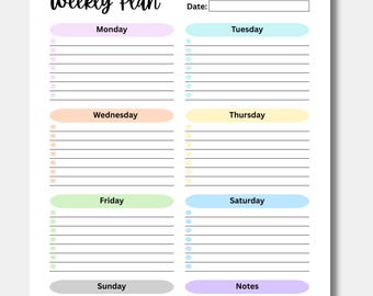 Minimalist Weekly Planner PDF, Editable Canva Schedule Template (Digital Download)