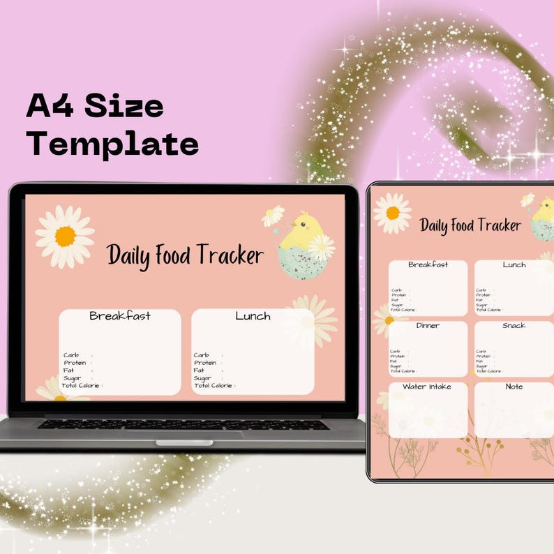 Editable Daily Food Tracker | Printable Meal Planner | Digital Health ...