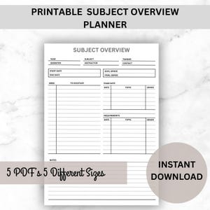 Teacher Planner | Student Academic PDF Planner | Study, School, Lesson, Subject & Course Planning Template | Printable Digital Download