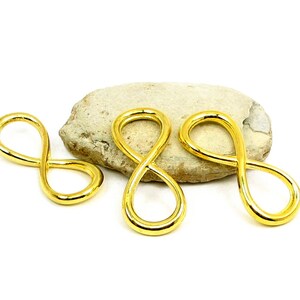 10pcs Infinity Connector 30mm x 13mm Curved Double Sided antique bronze / Silver / Gold plated charm pendant beads metal findings Pick Color image 4