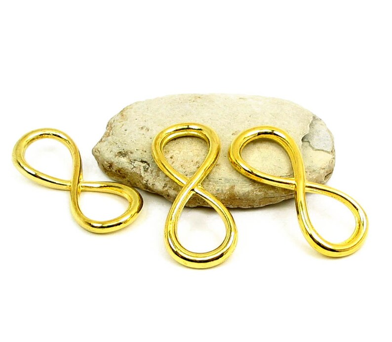 10pcs Infinity Connector 30mm x 13mm Curved Double Sided antique bronze / Silver / Gold plated charm pendant beads metal findings Pick Color image 4