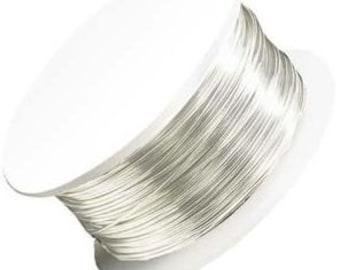 22 / 24 / 26 / 28 / 30 Gauge SILBER Nicht anlaufender farbiger emaillierter Handwerks-Runddraht BLEIFREI - 100 '150' 200'