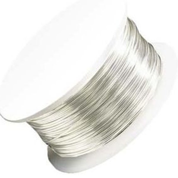 24 / 26 / 28 / 30 Gauge SILVER Non Tarnish Colored Enameled craft round Wire LEAD FREE -  100' 150' 200'