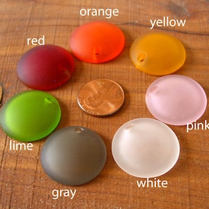 2 / 4 piezas 25 mm botella de monedas fondo mar playa vidrio colgante cuentas mate esmerilado reciclado - Naranja Rojo Rosa Blanco Gris Lima Verde Amarillo