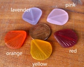 2 4 6 pcs 20mm Red Pink Yellow Orange Lavender small shell sea beach glass bead frosted recycled - length drilled pendant - PICK