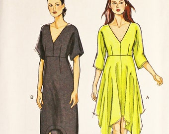 Vogue sewing pattern for dress with hemline variations - CustomFIT - Vogue 8894 - Very Easy Vogue - sizes XS  S  M - bust 29.5 to 36 - UNCUT