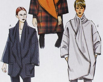 Vogue sewing pattern for wrap jacket / coat - Vogue 8930 - bust 29.5 to 36 - sizes XS and S and M - UNCUT