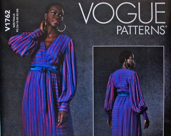 Uncut vogue sewing pattern 1627  Zandra Rhodes Special Occasion Pullover Kimono Loose-Fitting Dress size xs-s-m l-xl FF