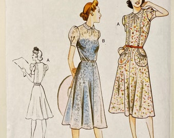 Vogue sewing pattern for dress - 2018 reprint of vintage 1930s design - Vogue 9294 - bust 36 to 44 - sizes 14 to 22 - UNCUT