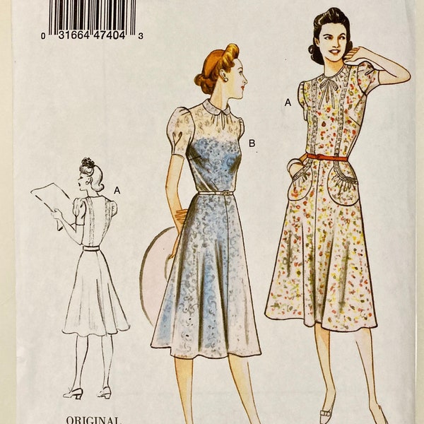 Vogue sewing pattern for dress - 2018 reprint of vintage 1930s design - Vogue 9294 - bust 36 to 44 - sizes 14 to 22 - UNCUT