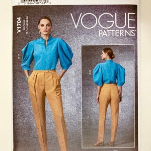 Designer Rachel Comey sewing pattern for top / blouse & pants - Vogue 1704 - sizes 16 to 24 - bust 38 to 46 - UNCUT