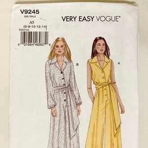 Sewing pattern for jumpsuit, Vogue 9245, very easy, bust 30.5 to 36 inches, sizes 6 to 14, UNCUT FF