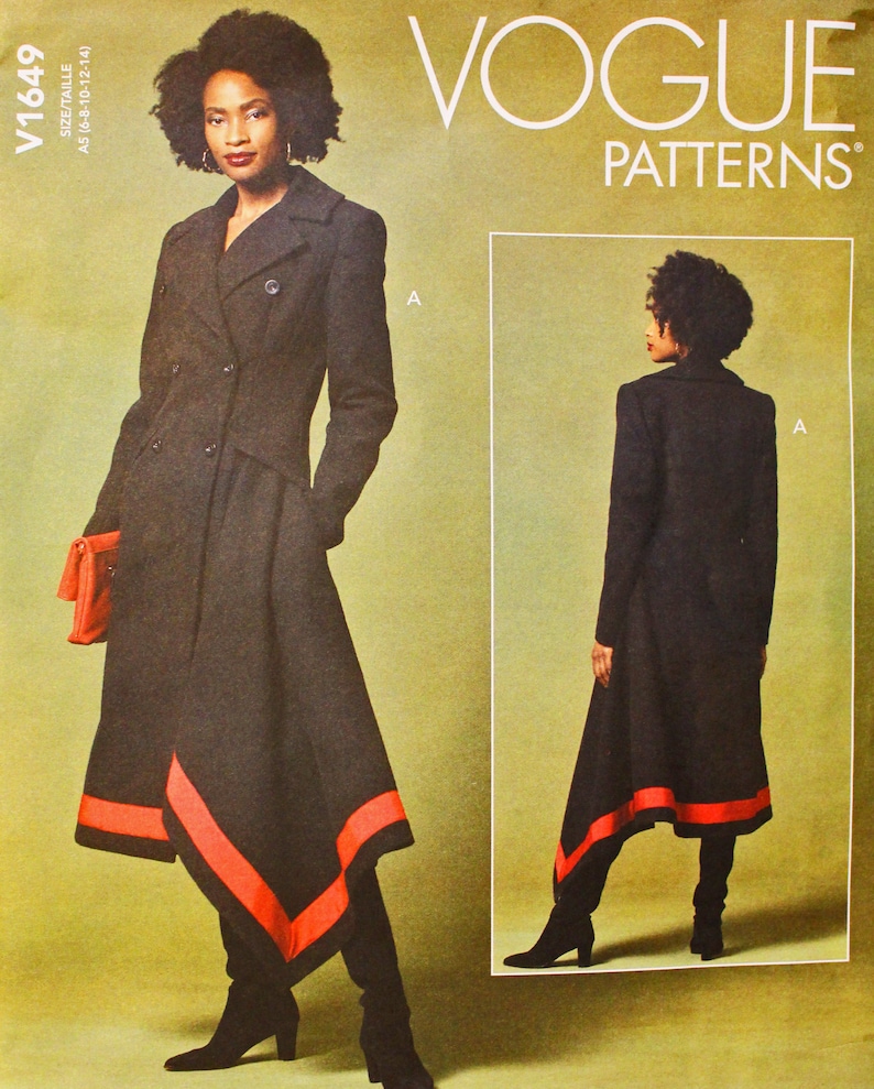 Vogue Sewing Pattern for Asymmetrical Coat Vogue 1649 Etsy