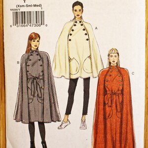 Vogue Sewing Pattern for Cape in 3 Lengths Vogue 9288 Bust 29.5 to Bust ...