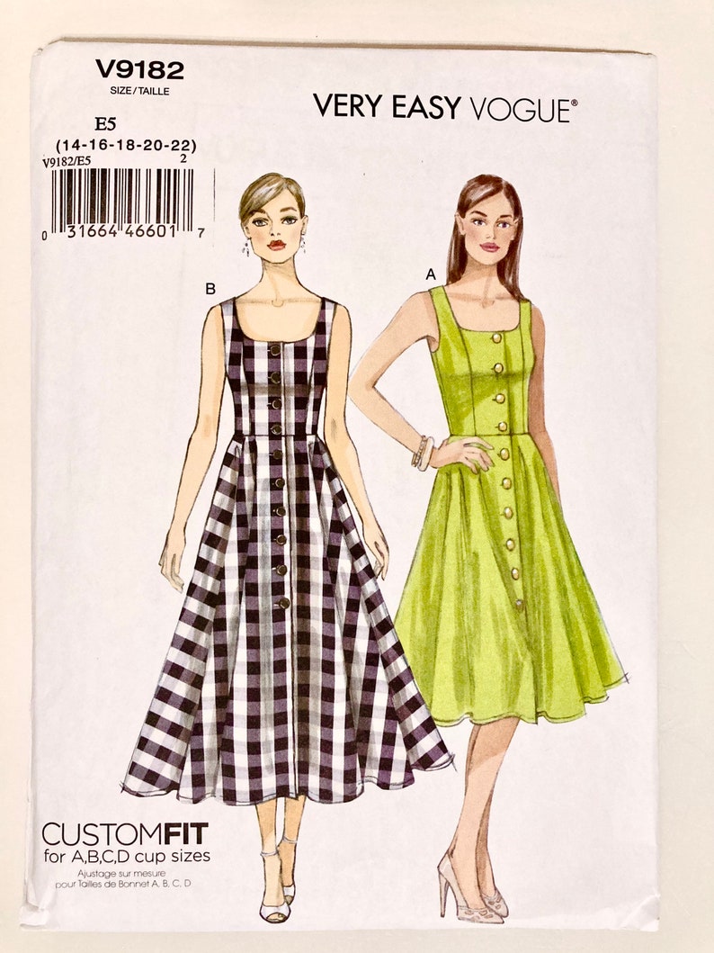 Vogue Sewing Pattern for Dress Vogue 9182 Bust 36 to 44 - Etsy