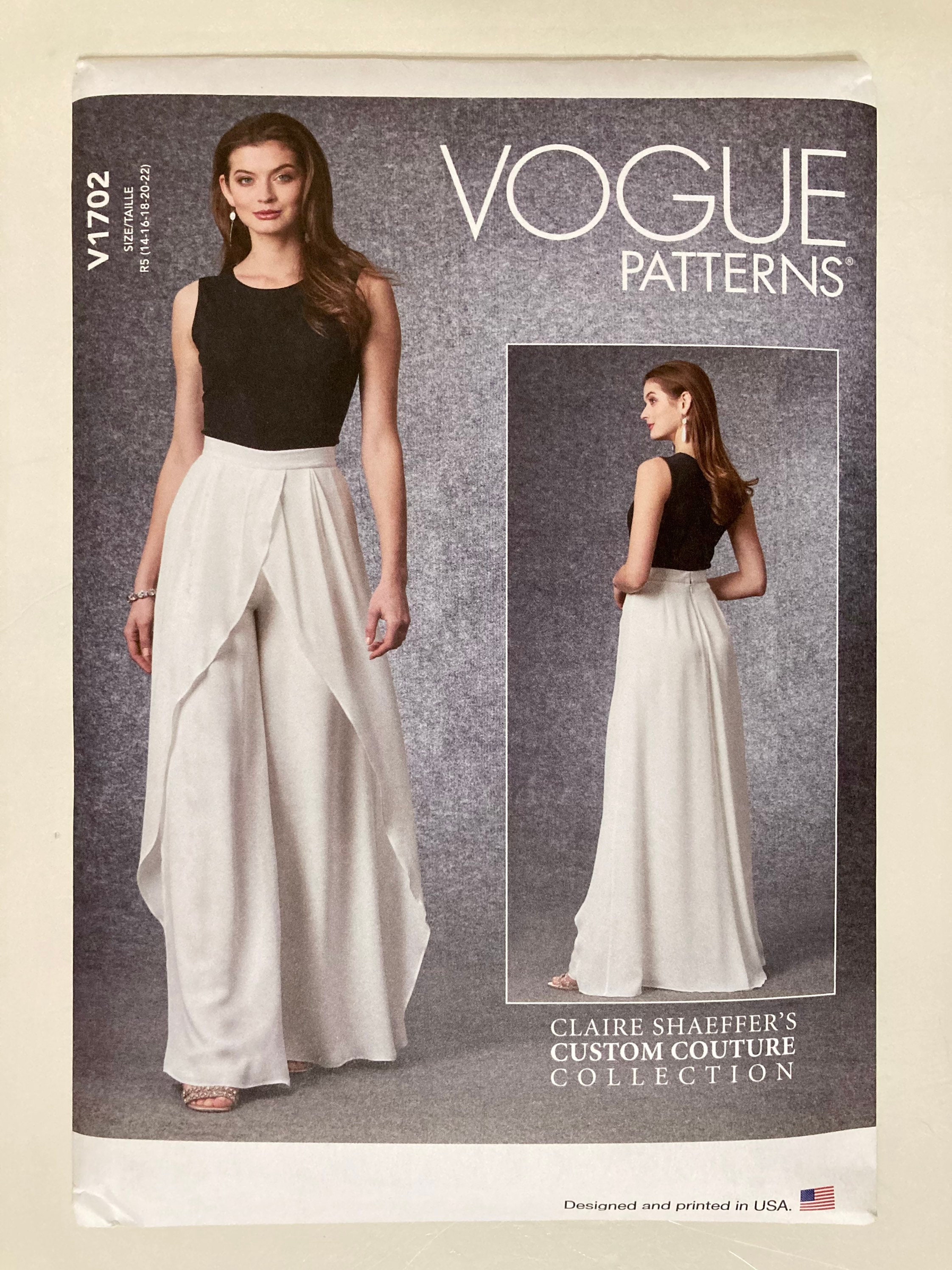 Vogue Sewing Pattern for Sophisticated Women's Pants With Dramatic ...