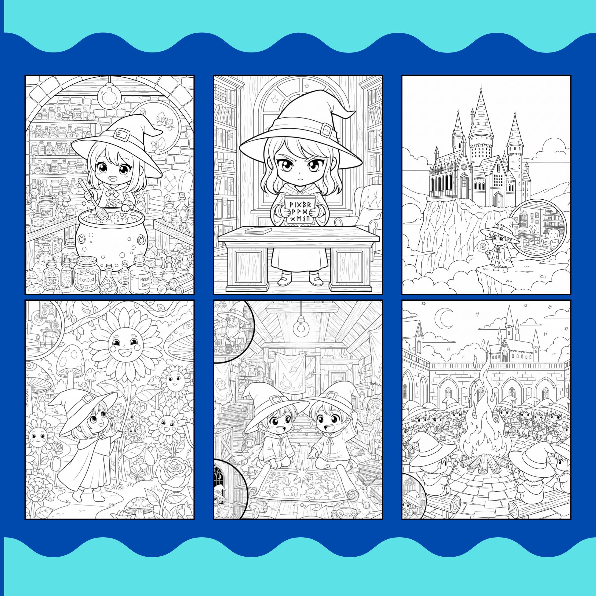 Wizard Using Magic Coloring Page 51 Wizard and Magician Coloring Pages for Kids, Magic Fun Scenes ...