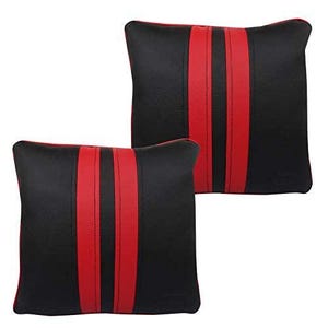 Double-Sided Vegan Leather Pillow Cover in Cognac Black – Handmade Throw Cushion Case, Multiple Sizes – Easy-Care Rustic Farmhouse Decor
