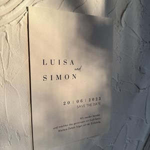 minimalistische Karte "Save-The-Date" l PDF oder JPG-Datei