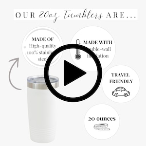 EDITABLE 20oz Insulated Tumbler Size Chart Tumbler Video Mockup Printify 20oz Tumbler Features Tumbler Measurement Tumbler Mug Information