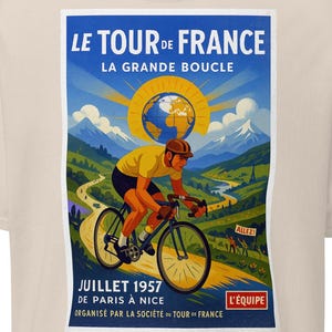 Le Tour De France Tee Shirt, Celebrate cycling's greatet race perfect for fans, riders & vintage sports lovers - (EV13/Unisex classic tee)
