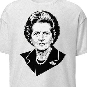 Margaret Thatcher T-Shirt (Iron Lady Shirt, Politisches Retro T-Shirt, 80er Jahre Tory Geschenk, Satire Tee, UK Politk, feministische Ikone) - (FP01)