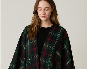 Unique Tartan Shawl Scottish Plaid Highland Wool Blend Winter Celtic Tartan Scarf for  Women