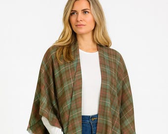 Vintage style Tartan Shawl Scottish Plaid Highland Wool Winter Celtic Tartan Scarf for  Women