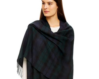 Unique Tartan Shawl Scottish Plaid Highland Wool Blend Winter Celtic Tartan Scarf for  Women